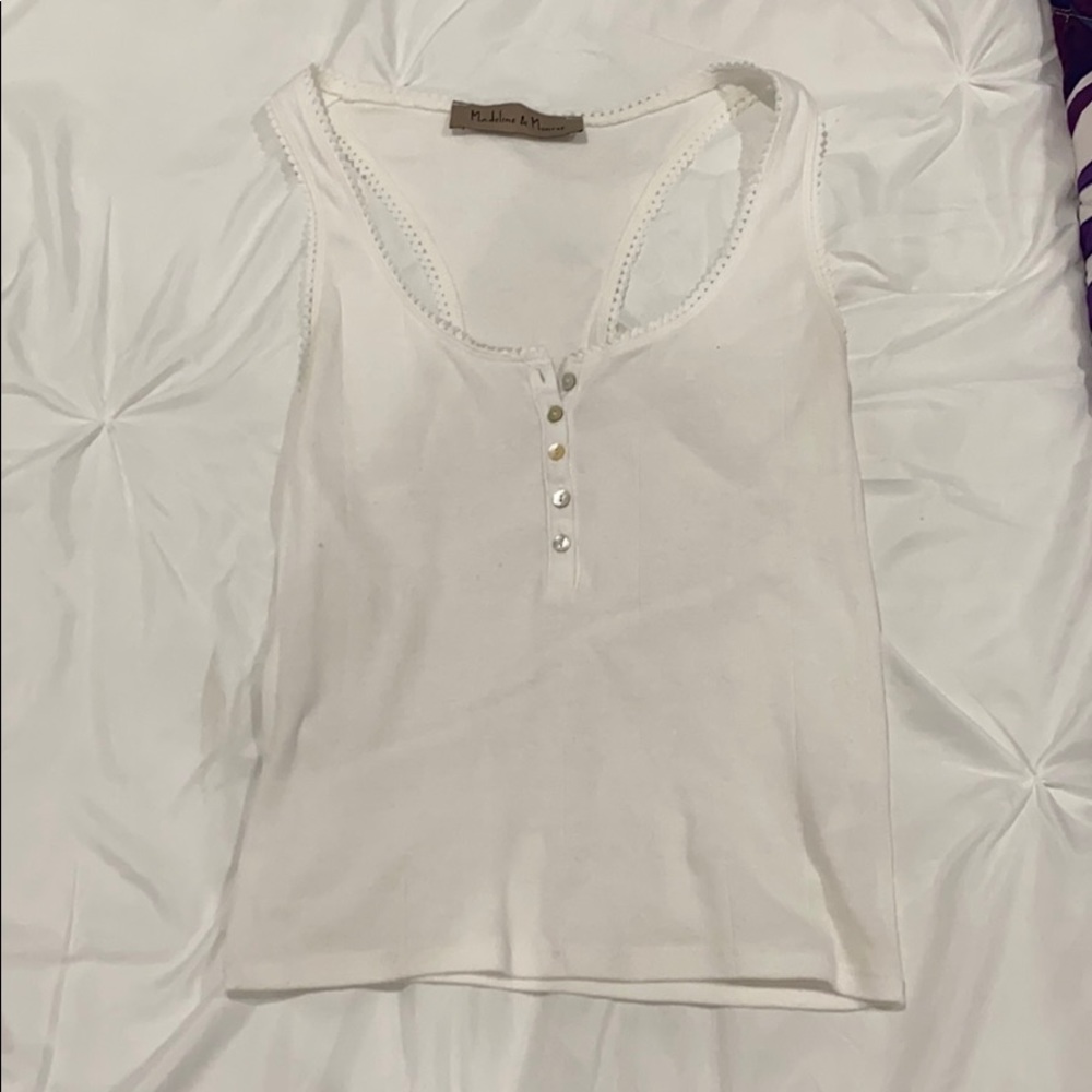 white tank top